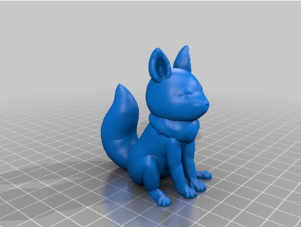 sitting fox fungifox 3d print model - Mito3D