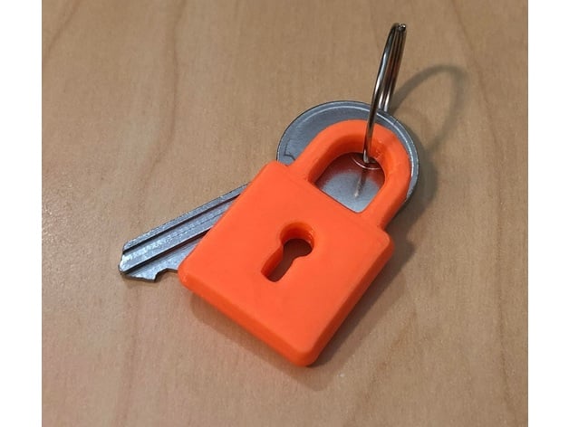 simple padlock keychain eagle390 3D print model - Mito3D