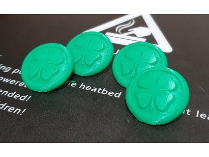 four leaf clover button xmajrox 3d print model - Mito3D