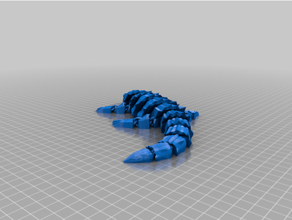 armadillo lizard - articulated added tail magnet tekjock 3d print model - Mito3D