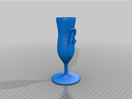 Champagne flauto lettera jonnyreverb 3d print model - Mito3D