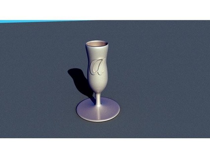 Şampanya flüt mektup büyük temel jonnyreverb 3d print model - Mito3D