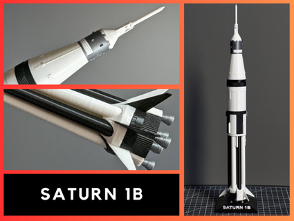 Saturn 1b 3d print model - Mito3D