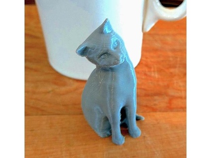 seduto curioso gatto ottaro 3d print model - Mito3D