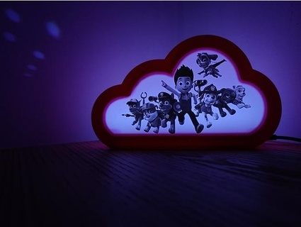 Pati devriye gezmek taş ocağı bulutlu küçük gece ışık kedi 3d print model - Mito3D