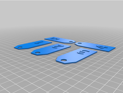 number tags 1-5 maw2401 3d print model - Mito3D