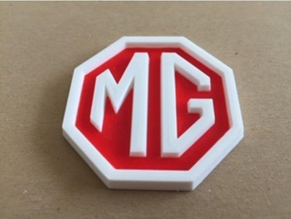 mg logo printed colored inset rvhill55 3d print model - Mito3D