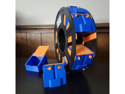 vertical filament spool parts drawer tecbears spools spelchek 3d print model - Mito3D
