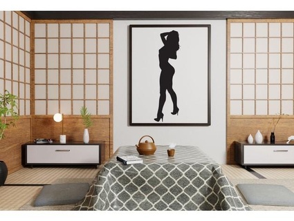 donna silhouette 8 collegamentocollegamento 3d print model - Mito3D