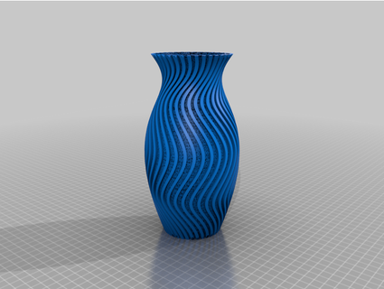 wellig strukturiert Vase Rufzeichenpython 3d print model - Mito3D
