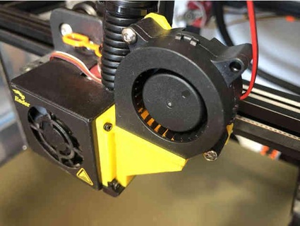 creality ender 5 plus 4020 blower fan adapter higgs bozo 3d print model - Mito3D