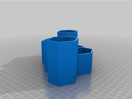 hexagone pot ensemble 6pcs Foxville 3d print model - Mito3D