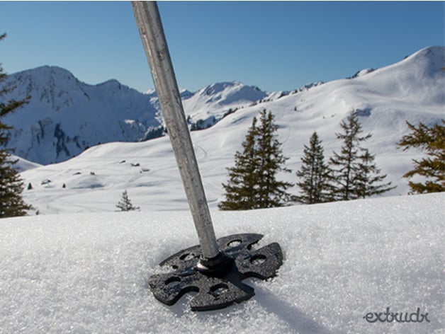 ski pôle assiette extrudr 3D print model - Mito3D