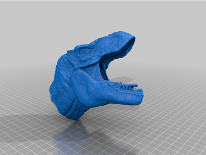 realistic trex head akyvanpelt 3d print model - Mito3D