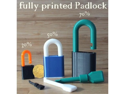 simple padlock 100 printed 3dsam3d 3d print model - Mito3D