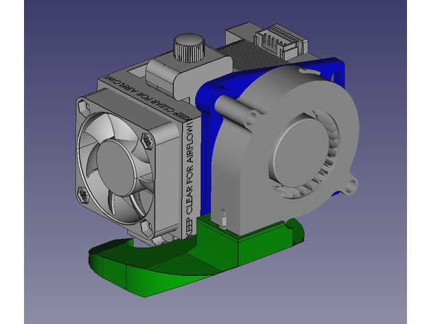 Hemera Bölüm soğutma hayran kanal kefen vakuhn 3D print model - Mito3D