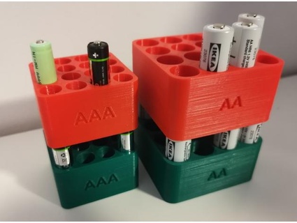 stackable battery holder kiviot  3d print model - Mito3D
