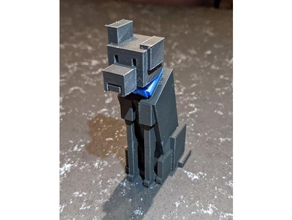 blocky dog model bowtie mrcensoredbot 3d print model - Mito3D