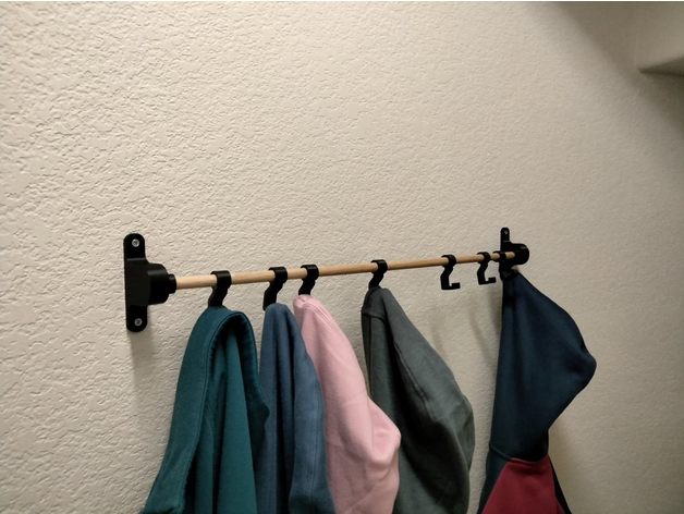 clothes hanger concave straight wall scrambler 3D print model - Mito3D