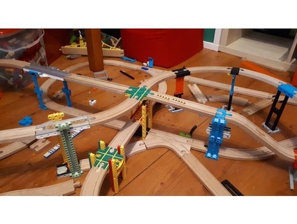 puente Vigas madera ferrocarril sistema edificio juguetes dejfrcr 3d print model - Mito3D