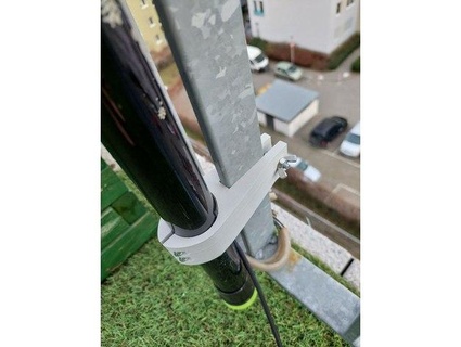 fishing pole vertical antenna balcony railing clamp swf 3d print model - Mito3D