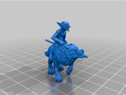 goblin wolf rider printedencounter 3d print model - Mito3D