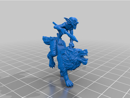 goblin Lobo cavaleiro encontro impresso 3d print model - Mito3D