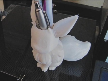 pokemon eevee pencil holder teslaroadster 3d print model - Mito3D