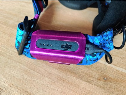 dji goggle battery fatstrap holder gomaed 3d print model - Mito3D