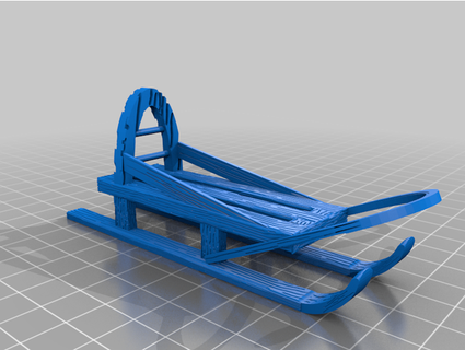 wooden snow dog sled textured dungeondiceroller49 3d print model - Mito3D