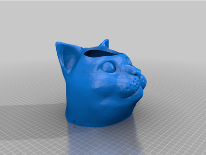 kedi baş konteyner ekici vernik 3d print model - Mito3D
