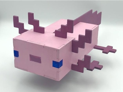 Minecraft axolotl laser tagliare evanpapillon 3d print model - Mito3D