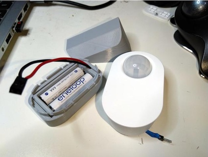 ikea tradfri motion sensor angled corner mount aaa tray prittstift 3d print model - Mito3D