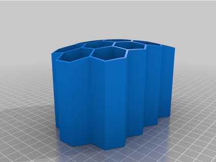 curved hex organizer cube rotation 3d print model - Mito3D