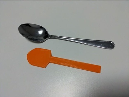 emergency spoon - flat spoon - single use mnemonicuz  3d print model - Mito3D