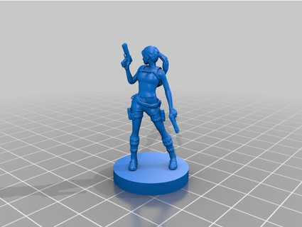 Lara Croft minyatür 25mm temel junglejim7 3d print model - Mito3D