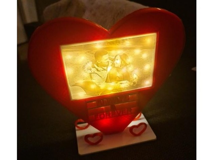 led valentines occasion picture frame heart solve electronics 3d print model - Mito3D