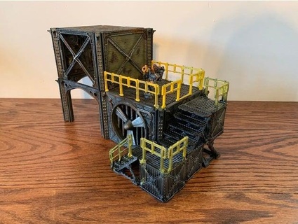 sci-fi modular stairs tabletop gaming aaskedall 3d print model - Mito3D