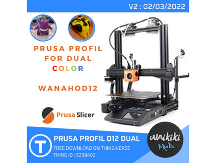 Profil Prusa Dual Farbe Wanhao d12 waikikiprod 3d print model - Mito3D