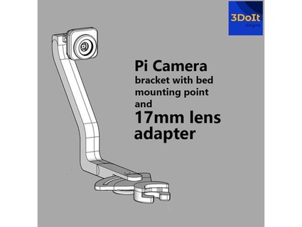 pi camera bracket bed mounting 17mm lens adapter 3doingit 3d print model - Mito3D