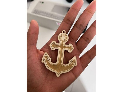anchor shaped keychain iviepace 3d print model - Mito3D