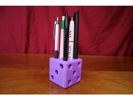 pen holder dice 3dprintsbuilds 3d print model - Mito3D