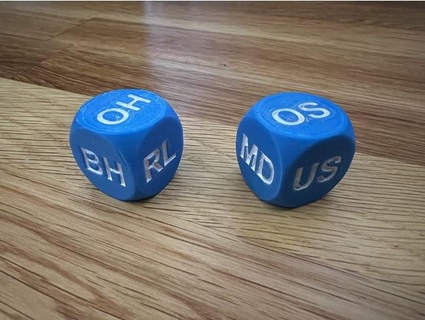 disc golf dice arial font kcarhart 3d print model - Mito3D