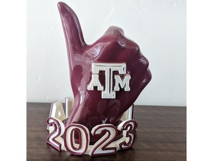 texas a&m aggie ring stand dnahas 3d print model - Mito3D