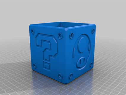 mario block pencil box das sofer 3d print model - Mito3D