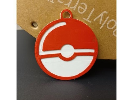 pokeball keychain dual color single extruder ambipompoms 3d print model - Mito3D