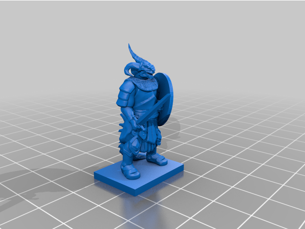 fantezi Dragonborn savaş grubu insan Pazartesi 3D print model - Mito3D