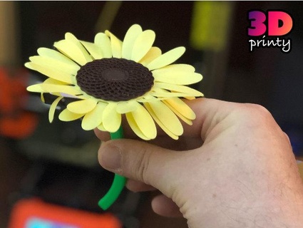 sunflower print flat 3d-printy 3d print model - Mito3D