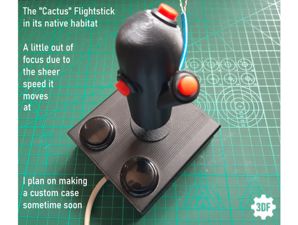 digital 3-button arcade flightstick fit sanwa type joystick stem 3dfreeman 3d print model - Mito3D