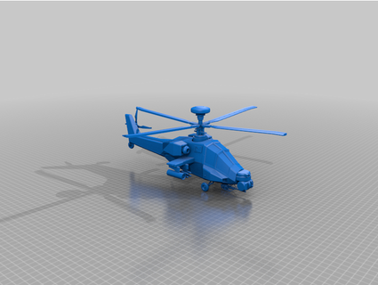 apache helicopter v1 grayfaux 3d print model - Mito3D